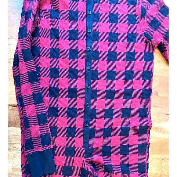 L.L. Bean Mens Plaid Onepiece Pajamas With Button Front & Cuffs Christmas XL - Picture 5 of 8